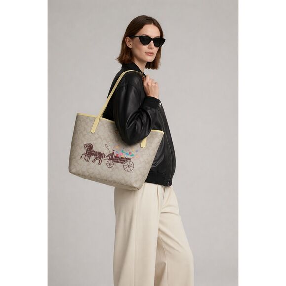 Coach Signature City tote soft leather